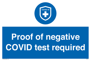 MA7046: Proof of negative COVID test required