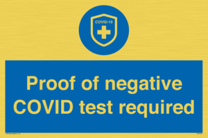 MA7046: Proof of negative COVID test required