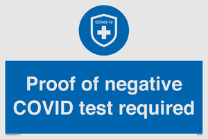 MA7046: Proof of negative COVID test required