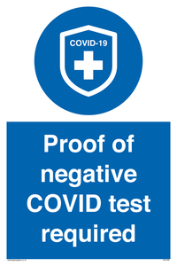 MA7046: Proof of negative COVID test required