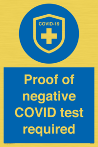 MA7046: Proof of negative COVID test required