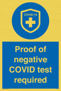 MA7046: Proof of negative COVID test required