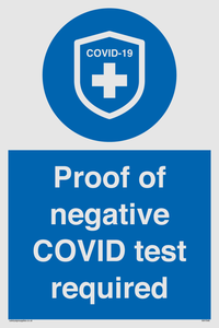 MA7046: Proof of negative COVID test required