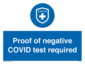 MA7046: Proof of negative COVID test required