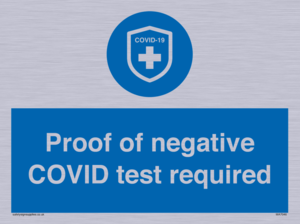 MA7046: Proof of negative COVID test required