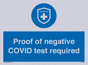 MA7046: Proof of negative COVID test required