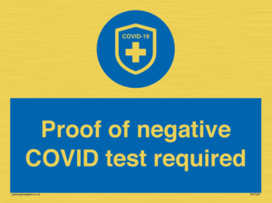 MA7046: Proof of negative COVID test required