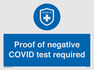 MA7046: Proof of negative COVID test required