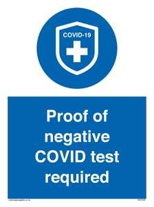 MA7046: Proof of negative COVID test required