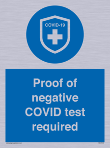 MA7046: Proof of negative COVID test required
