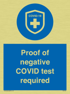 MA7046: Proof of negative COVID test required