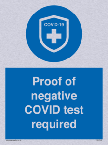 MA7046: Proof of negative COVID test required