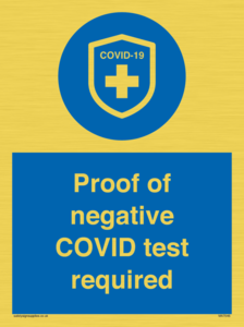 MA7046: Proof of negative COVID test required