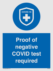 MA7046: Proof of negative COVID test required