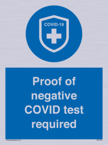 MA7046: Proof of negative COVID test required