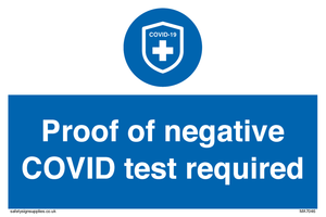 MA7046: Proof of negative COVID test required