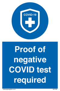 MA7046: Proof of negative COVID test required