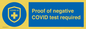 MA7046: Proof of negative COVID test required