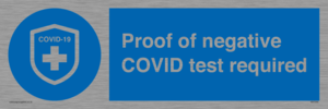 MA7046: Proof of negative COVID test required