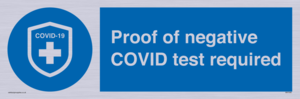 MA7046: Proof of negative COVID test required