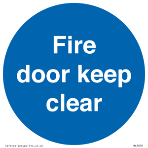 MA7070: Fire door keep clear