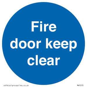 MA7070: Fire door keep clear