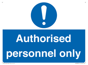 MA7383: Authorised personnel only