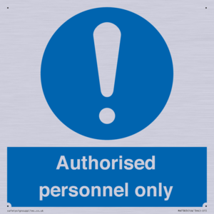 MA7383: Authorised personnel only