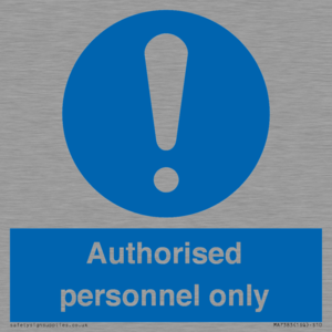 MA7383: Authorised personnel only