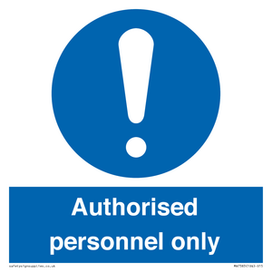 MA7383: Authorised personnel only