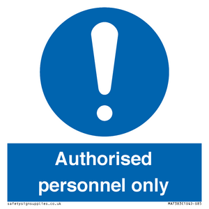 MA7383: Authorised personnel only