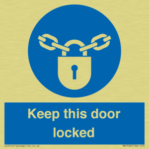 MA7502: Keep this door locked