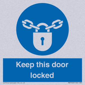 MA7502: Keep this door locked