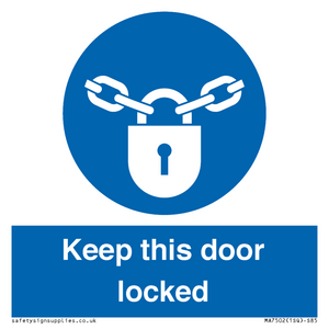 MA7502: Keep this door locked