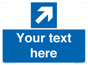 MA7913: Custom Directional signage blue up right arrow