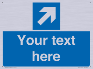 MA7913: Custom Directional signage blue up right arrow