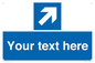 MA7913: Custom Directional signage blue up right arrow
