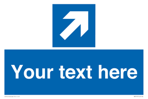 MA7913: Custom Directional signage blue up right arrow