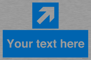 MA7913: Custom Directional signage blue up right arrow