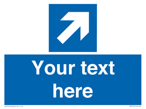 MA7913: Custom Directional signage blue up right arrow