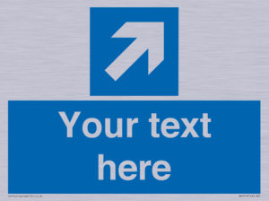 MA7913: Custom Directional signage blue up right arrow