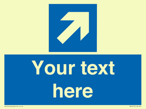 MA7913: Custom Directional signage blue up right arrow