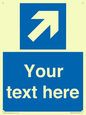 MA7913: Custom Directional signage blue up right arrow