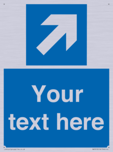 MA7913: Custom Directional signage blue up right arrow