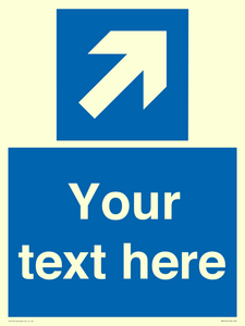 MA7913: Custom Directional signage blue up right arrow