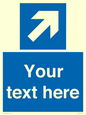 MA7913: Custom Directional signage blue up right arrow