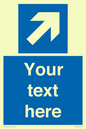 MA7913: Custom Directional signage blue up right arrow