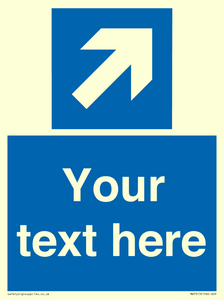 MA7913: Custom Directional signage blue up right arrow