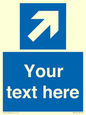 MA7913: Custom Directional signage blue up right arrow