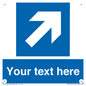 MA7913: Custom Directional signage blue up right arrow